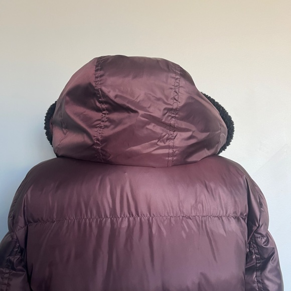 NWT Coach Quilted Long Puffer Coat Bordeaux Winter Jacket Maroon Faux Fur MEDIUM - Picture 10 of 14